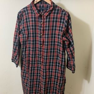 Zara women plaid shirt dress
